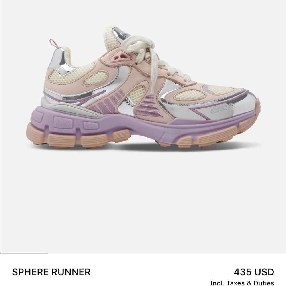 Axel Arigato Sphere Runner Pink and Silver Sneakers 9.5